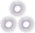 3 Pack Metal Mirrors for Wall Sunburst Wall Mirrors Home Décor Decorative by Uaussi