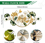 Big Wall Clock, Unique Ginkgo Leaf Decorative Wall Clocks, Luxury Metal Gold - Image 2