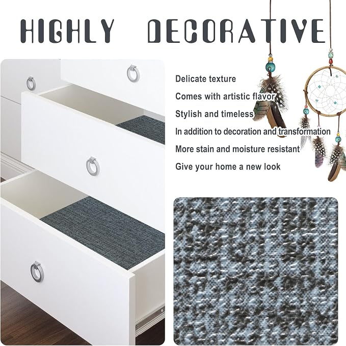 Amiya Grasscloth Wallpaper 17.3"x80" Blue Peel and Stick Faux Fabric Linen - Image 8