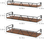 Amaoot Floating Shelves Set of 3, Home Wood Wall Shelf, Farmhouse Shelf - Image 3
