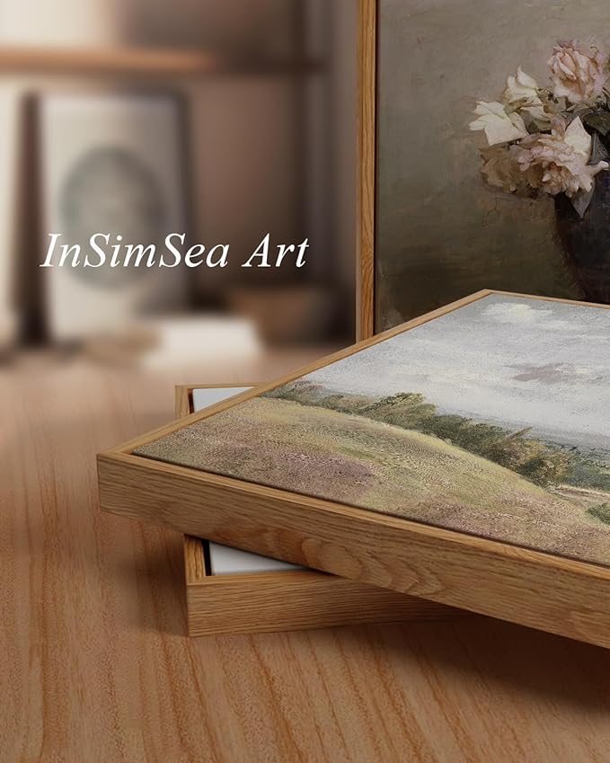 InSimSea Framed Canvas Wall Art, Seaside Landscape Painting Prints, Coastal - Image 4