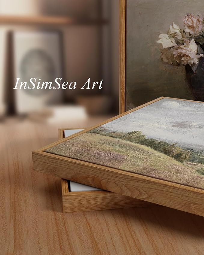 InSimSea Framed Canvas Wall Art Vintage Decor, Room Decor Classical Countryside - Image 5