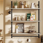 Bestier 3 Tier Industrial Pipe Shelving, Floating Book Shelves - Image 7