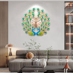 Large Peacock Wall Clock Silent Non-Ticking, 3D Creative Luxury Decorative Wall - Image 2