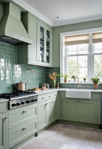 Dimoon 236''x23.6'' Green Peel and Stick Wallpaper Contact Paper Modern Self - Image 3
