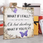 Inspirational Purple Butterfly Wall Art Decor, What If You Fly Motivational - Image 7