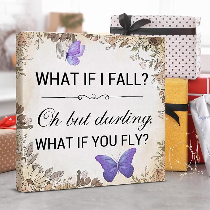 Inspirational Purple Butterfly Wall Art Decor, What If You Fly Motivational - Image 7