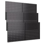 INCLY 6 Pack 12"x12" Black Metal Pegboard Panels, Heavy Duty Pegboard Wall by INCLY