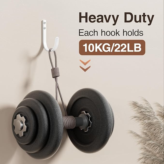 Wall Hooks for Hanging Towel/Coat - 22LB Screw in Metal Hanger Wall Mount - Image 2