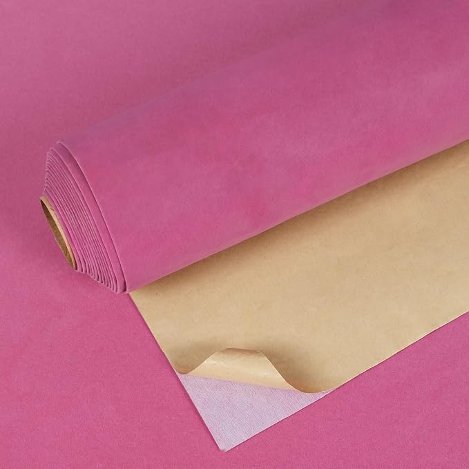 VEELIKE Magenta Pink Velvet Wallpaper Peel and Stick Self Adhesive Soft Fabric by VEELIKE