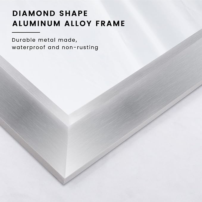 Amorho 24x30 Inch Bathroom Mirror Silver, Thick Metal Framed Wall Mirrors - Image 2