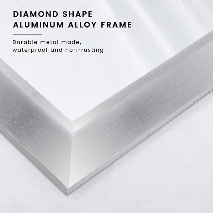 Amorho Bathroom Mirror 50 X30 Inch, Brushed Nickel Mirror Perfect - Image 2