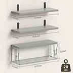 Floating Bathroom Shelves Wall Mounted - Image 3