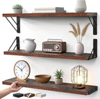 BAYKA 23-in Floating Wall Shelves, Rustic Wood Wall Shelves by Bayka