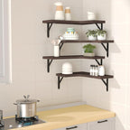 ROMGUAR CRAFT Corner Floating Shelves Wall Mounted Set of 4, Rustic Wood - Image 2