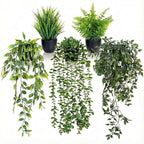 5 Pack Fake Plants for Wall Home Room Office, Artificial Hanging Plants by Unknown