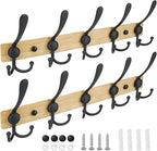 TICONN Wall Mounted Coat Rack, Five Heavy Duty Tri Hooks All Metal Construction by TICONN