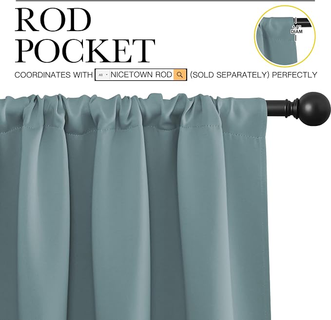 NICETOWN Kitchen Curtains, Short Blackout Curtains & Drapes, Thermal Insulated - Image 2