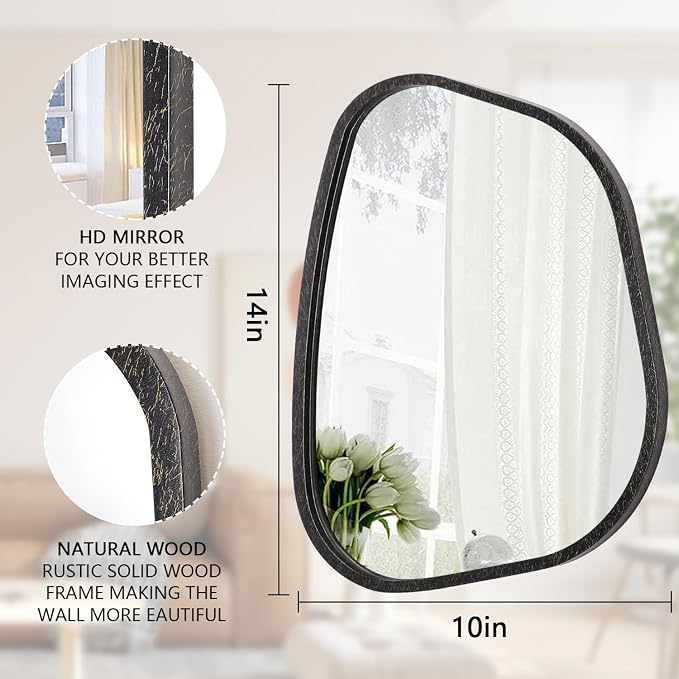 Irregular Asymmetrical Mirror Wall Mounted, Unique Vanity Mirror, Shaped - Image 7