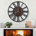 LEIKE Large Wall Clocks, Non Ticking, Battery Operated Rustic Round Modern Big by LEIKEWALLCLOCK