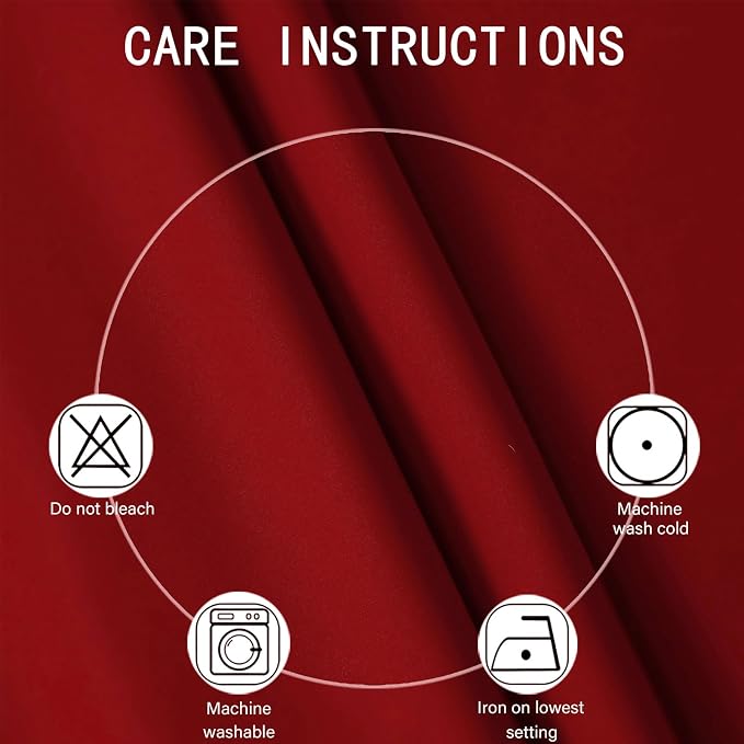LEMOMO Blackout Curtains 52 x 90 Inch Long Red Curtains Set of 2 Panels Room - Image 4