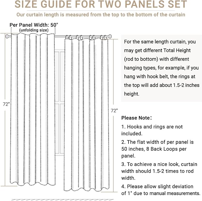 100% Blackout Shield Linen Blackout Curtains - Image 7