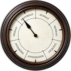12-Inch Day of Week Wall Clock, Decorative Retirement Clock Gift by HYLANDA