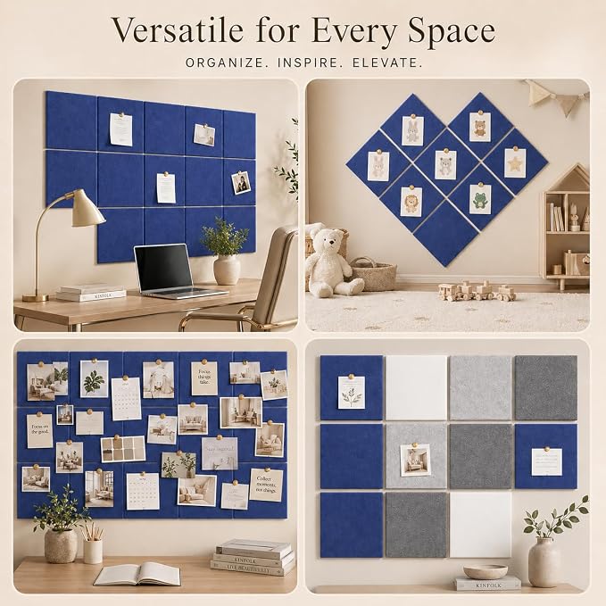 Large Cork Boards for Walls – 48" x 36" Self Adhesive Felt Wall Tiles - Image 6