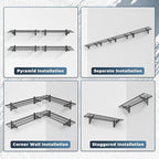 Jusgym 4 Pack Heavy Duty Garage Wall Shelving Set, Wall Mounted Garage Shelves - Image 5