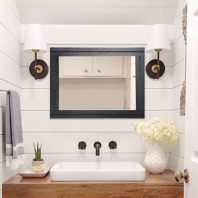 AAZZKANG Wood Framed Mirror Rectangular Mirrors - Image 6