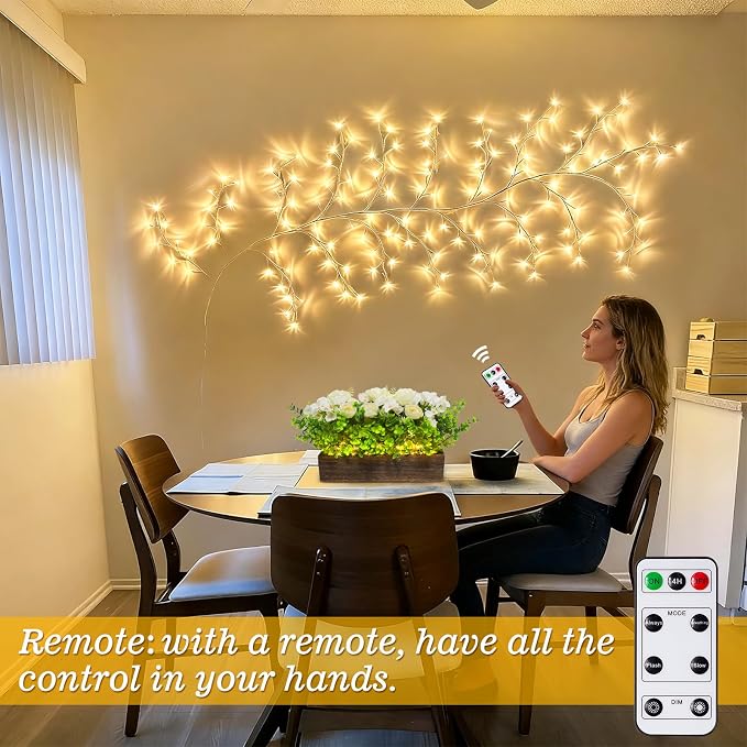 Willow Vine Lights with Remote for Wall: 7.5ft LED Enchanted Vines Lights DIY - Image 3