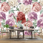 Pink Peony Flowers Mural Bedroom Peony Floral Wallpaper Room Decor Living Room - Image 3