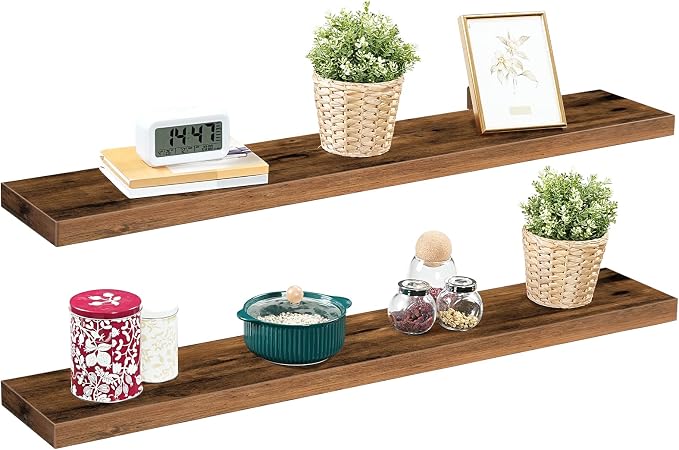 HOOBRO Floating Shelves for Wall, Wall Mounted Shelf Set of 2, 47.2" Hanging - Image 9