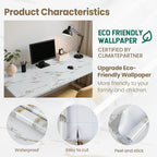 practicalWs Glossy Marble Wallpaper Peel and Stick White/Gold Granite Contact - Image 2
