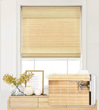 LazBlinds No Tools No Drill Cordless Bamboo Roman Shades, Privacy Window by LazBlinds