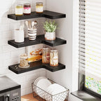 Fixwal Corner Floating Shelves for Wall Mounted Natural Solid Wood 16"x11.4" - Image 6
