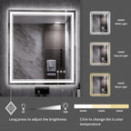 LED Bathroom Mirror, 28x32 Inch Gradient Front and Backlit LED Vanity Mirror - Image 5