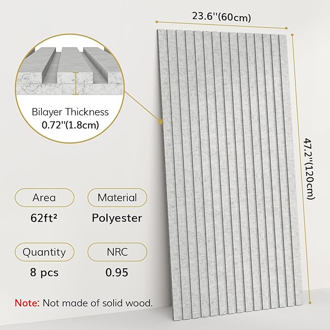 TONOR Dual-Layer Thickened Acoustic Wall Panels Self Adhesive, 8 pack - Image 2