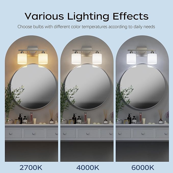 PARTPHONER Bathroom Light Fixtures, Bathroom Lighting Fixtures Over Mirror - Image 6