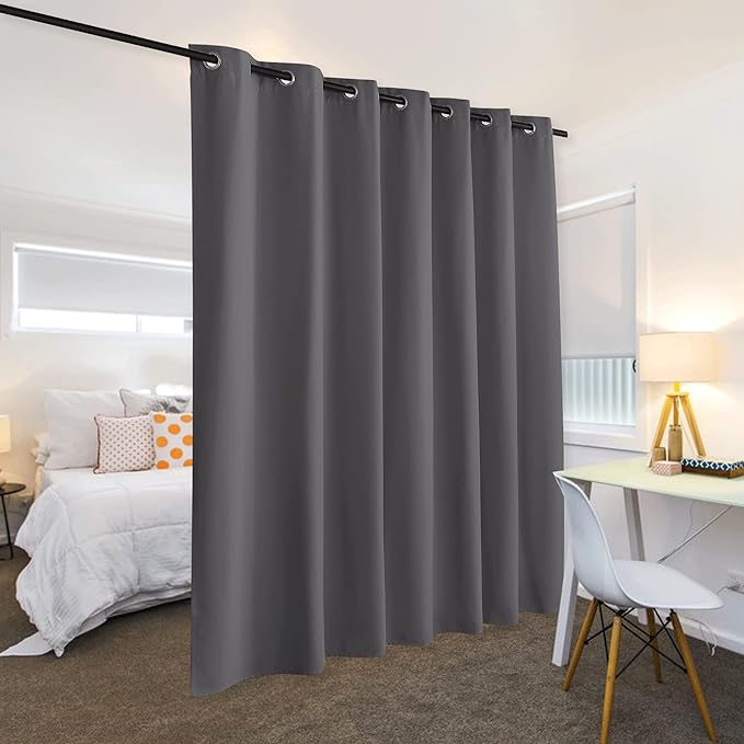 RYB HOME Extra Wide Curtains for Divider Room Separation Soundproof Temporary - Image 3