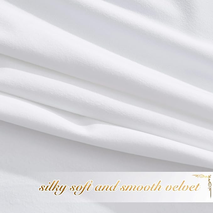 NICETOWN White Velvet Curtains and Drapes 12 ft Long, Extra Long Elegant Wall - Image 5