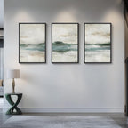 Framed Abstract Landscape Wall Art, Soft Blue and Green Nature Pictures - Image 2