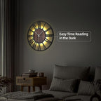 24'' Silent Wall Clock with Night Light, Glow in The Dark Decorative Wall Clock - Image 5
