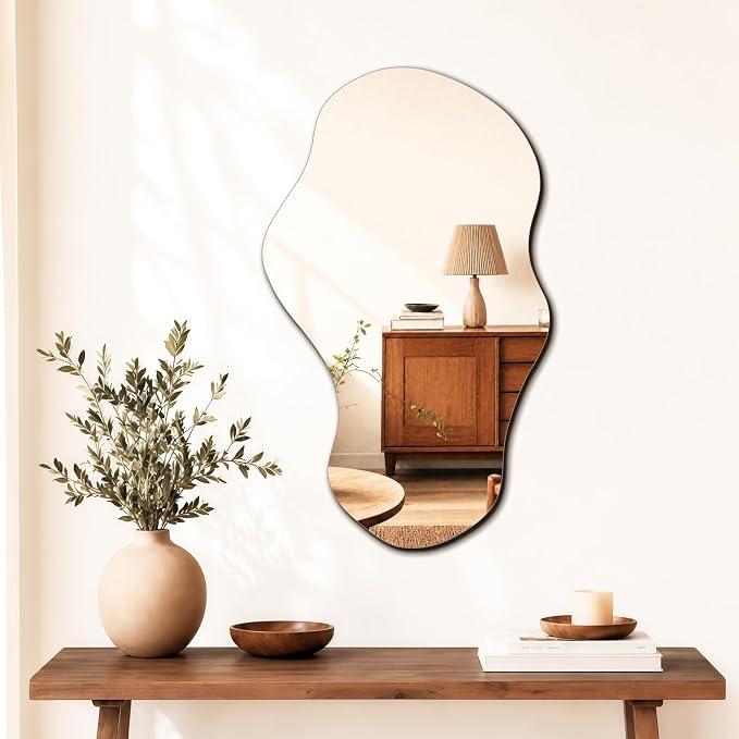 PERFNIQUE Irregular Wall Mirror Asymmetrical Mirror, Cloud Frameless, Wall by PERFNIQUE