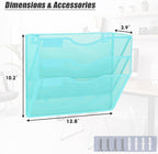 EASEPRES 3 Pocket Mesh Hanging Wall File Organizer, Wall Mounted Mail Paper - Image 2