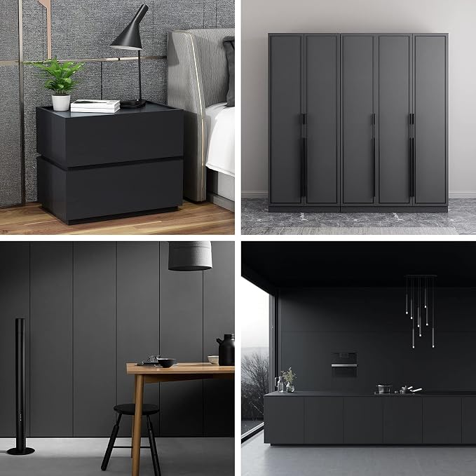 Arthome17 x240 Black Peel and Stick Wallpaper, Matte Black Contact Paper - Image 7