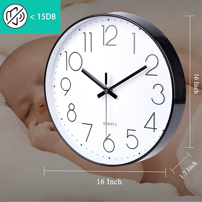 jomparis 16 Inch Large Wall Clock Modern Elegant Style - Image 6