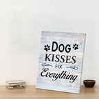 Funny Farmhouse Dog Canvas Wall Art Decor Dog Kisses Fix Everything Rustic Sign - Image 6