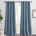 NICETOWN Smoky Blue Blackout Curtains 90 inches Length by NICETOWN