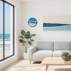14" Silent Non-Ticking Modern Coastal Beach Wall Clock, Battery Operated Analog - Image 5